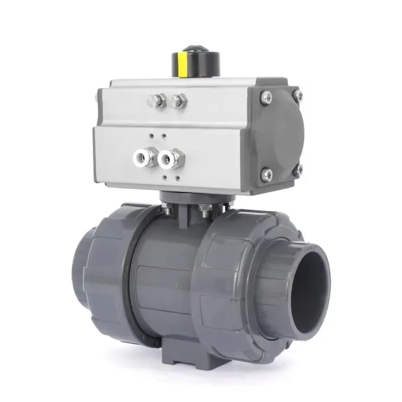 GOGO high quality Q611S-16S 16Bar DN65 Pneumatic Actuators Double Acting UPVC True Uniou Ball Valve