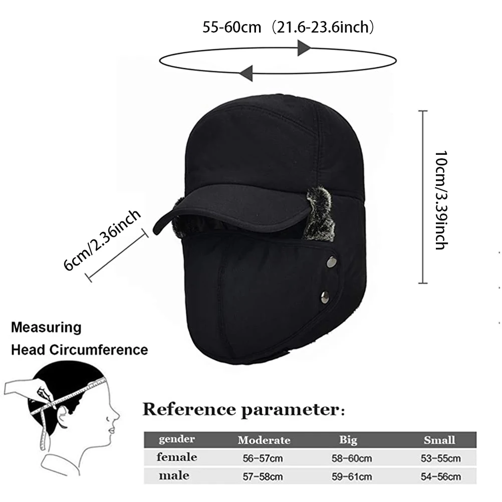 3 in 1 帽子 フルフェイスイヤーフラップ付き 冬用暖かい帽子 アウトドアスポーツ スキー用 冬用暖かい帽子 帽子