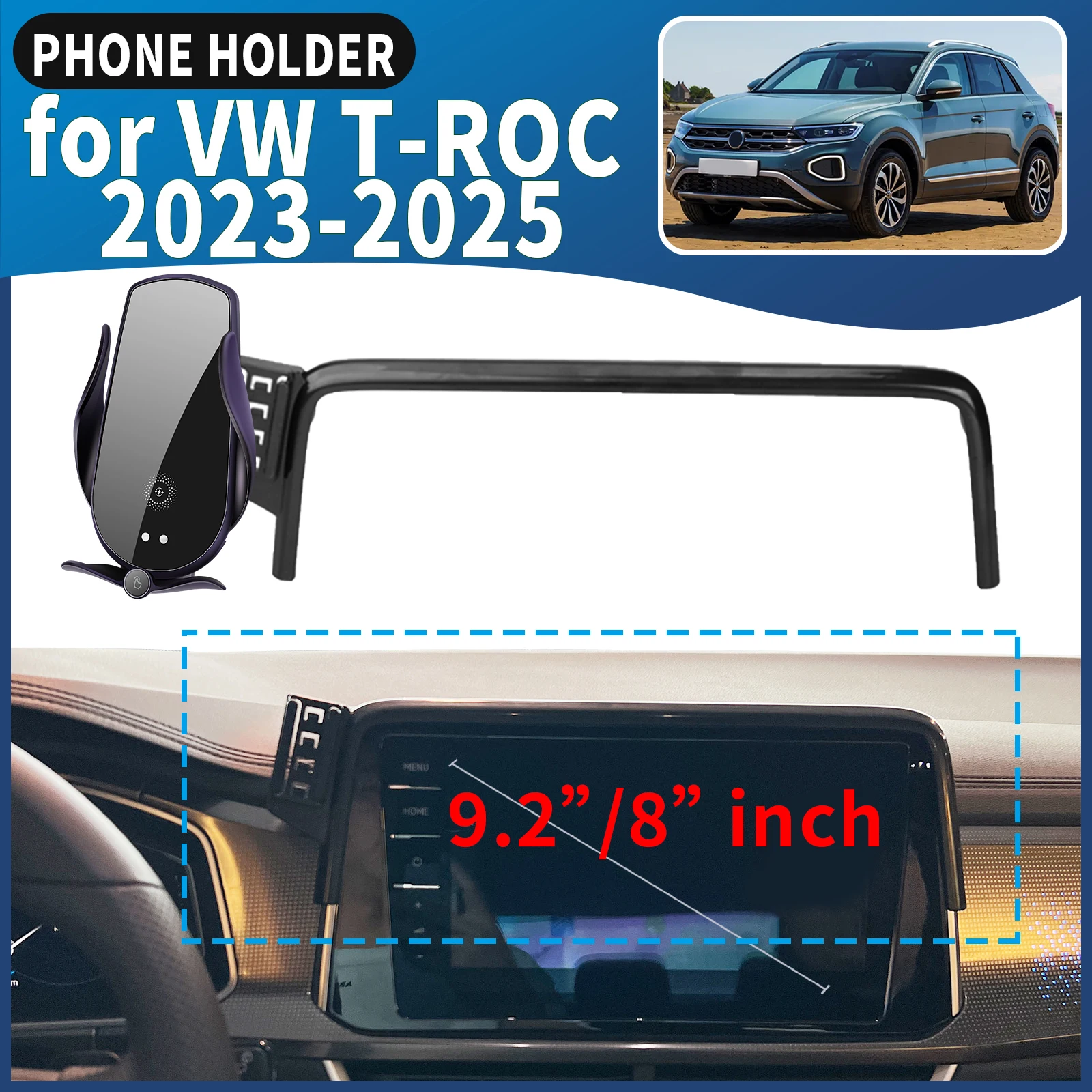 

fit for VW T-ROC 2023 2024 2025 Car Phone Holder Mount Vehicle-Specific GPS Navigation Easy Installation accessoires