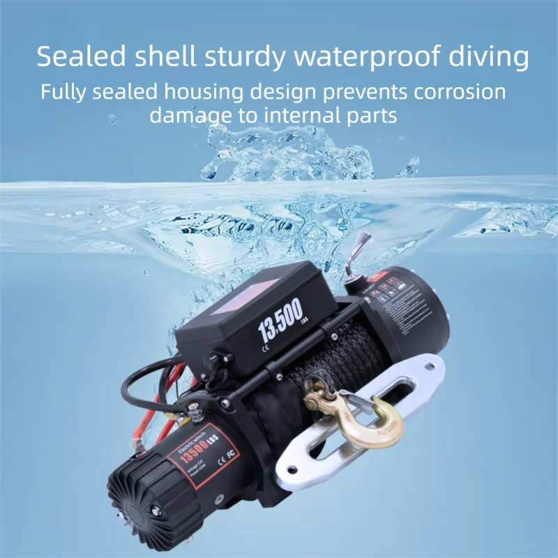 กว้านไฟฟ้า JBS 12V 13500LBS สำหรับรถบรรทุก: เครนกู้ภัยติดตั้งบนยานพาหนะสำหรับรถออฟโรด