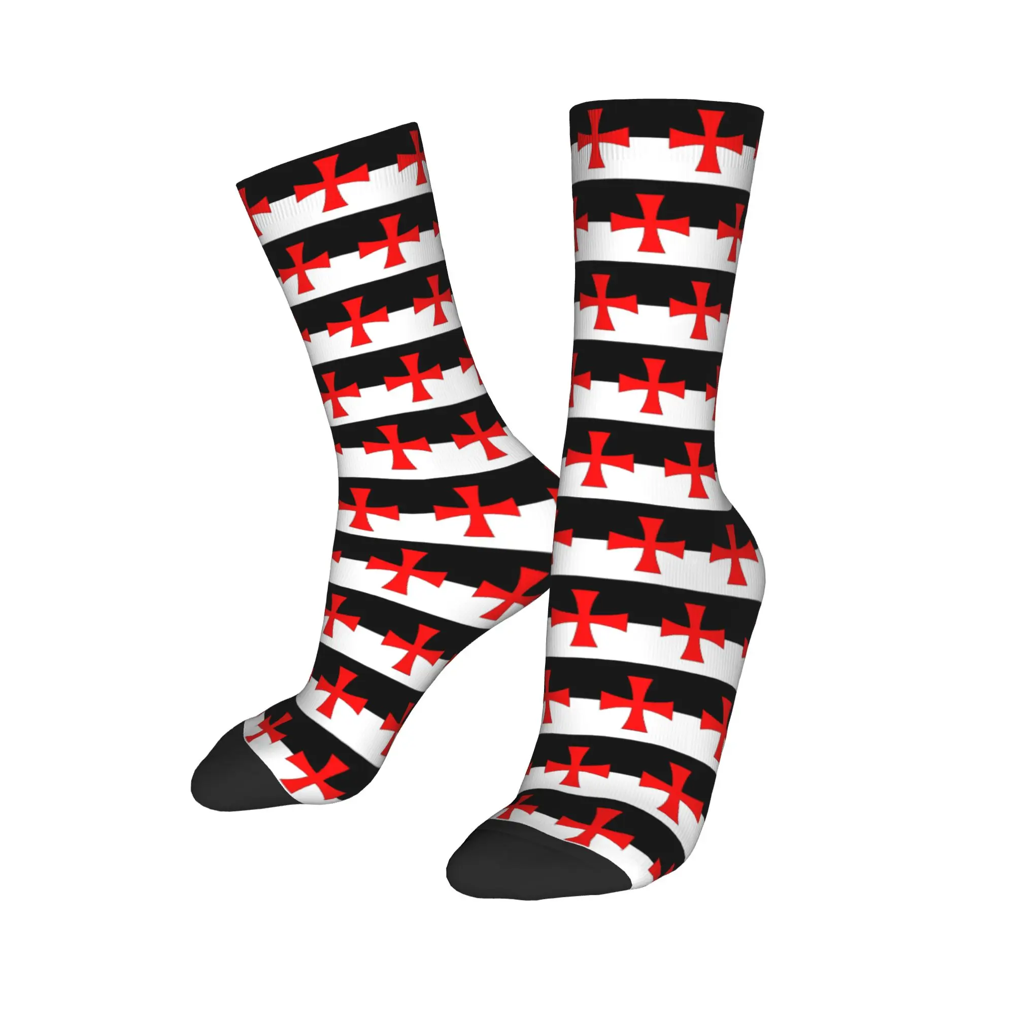 

Custom Harajuku Knights Templar Flag Socks Women Men Warm 3D Printed Medieval Warrior Cross Basketball Sports Socks