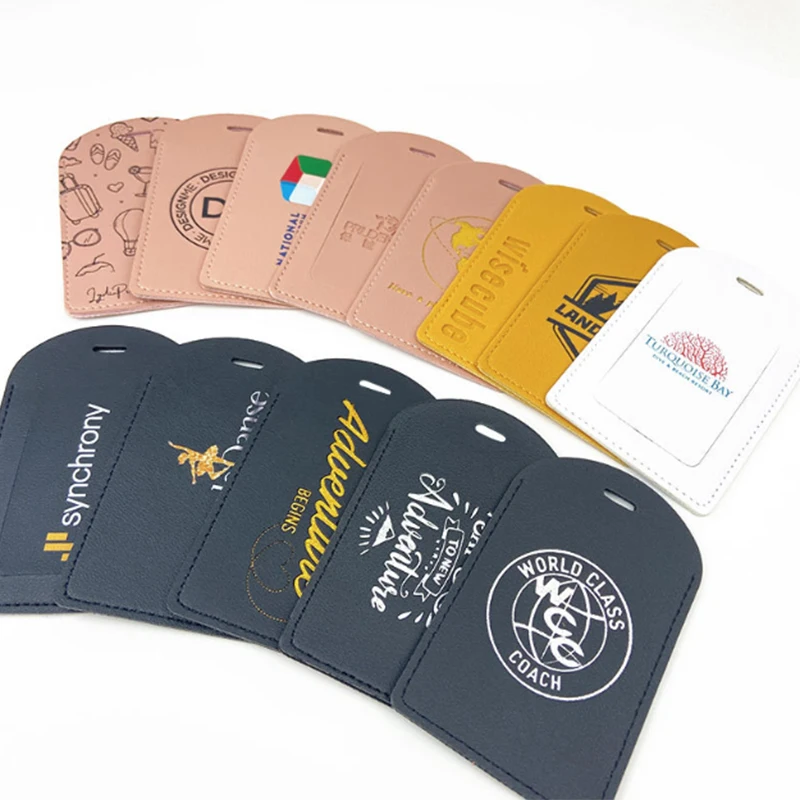 Custom Company Logo Travel Luggage Tag Wholesale PU Leather Personalized Name Bag Pendant Business Trip Holiday Suitacse Label