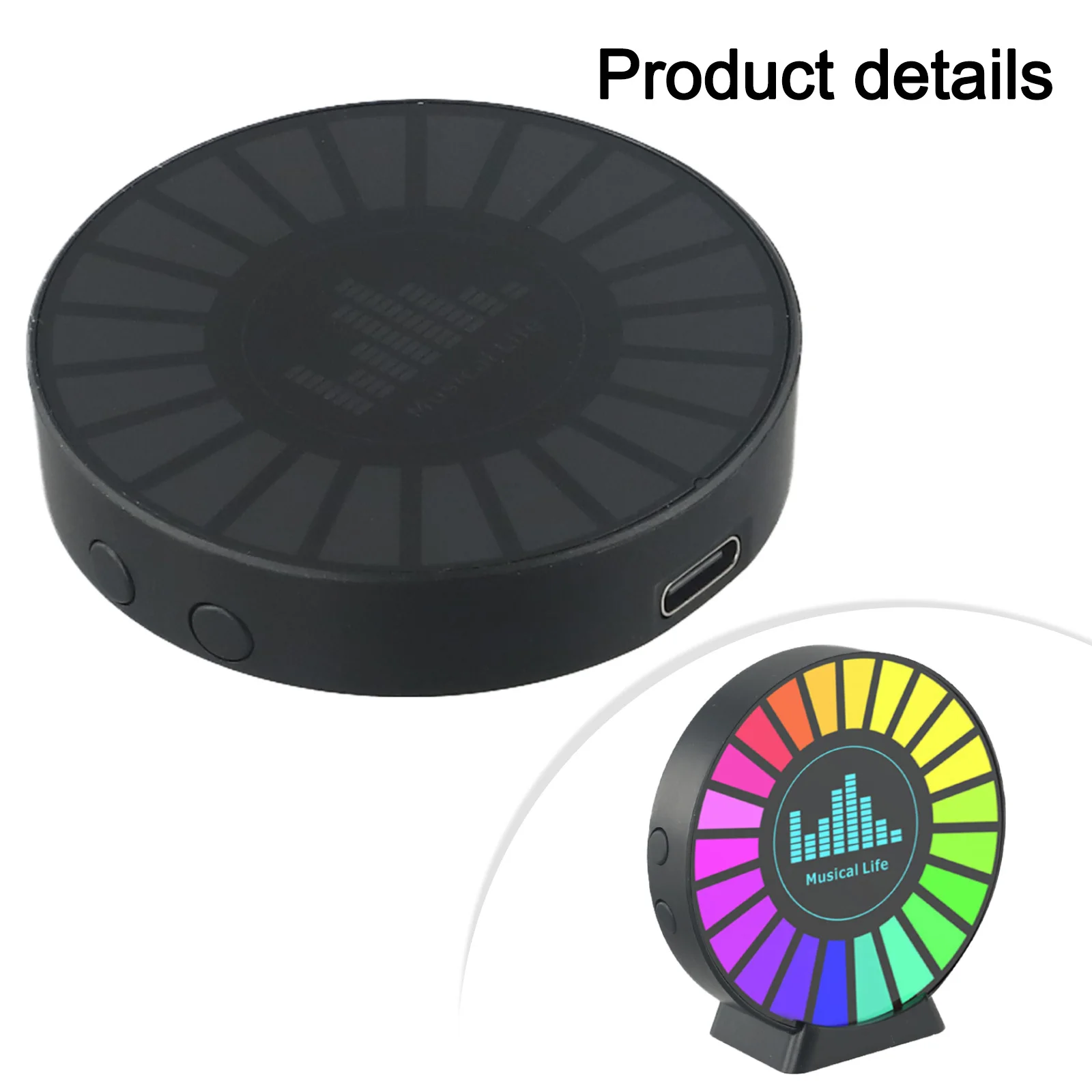 Black Noise Detector 2K HD Resolution Automatic Gain Control Compact Design RGB Pickup Light Rechargeable Battery
