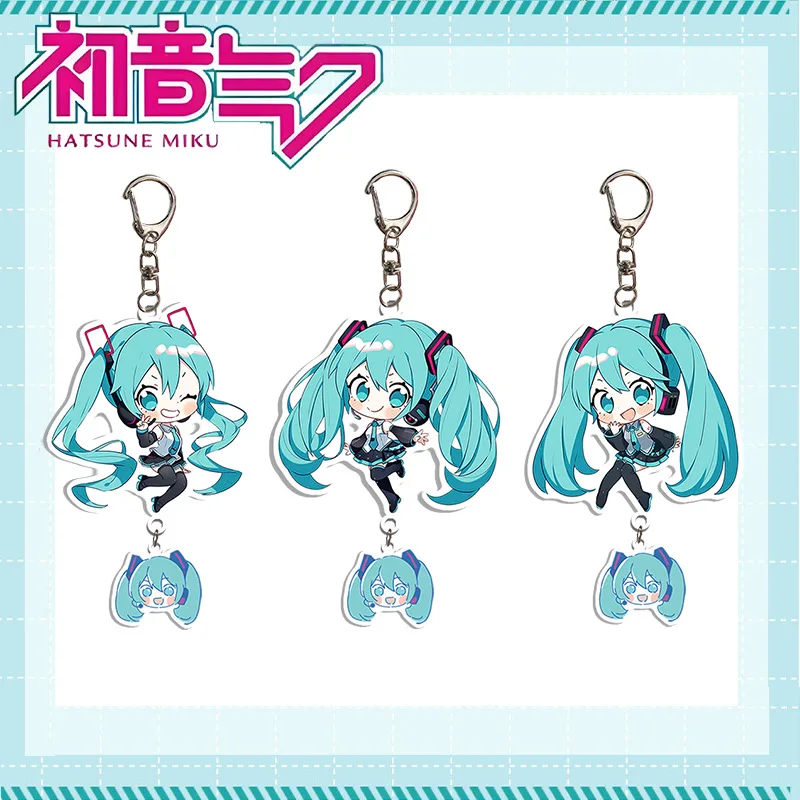Hatsune Miku Anime Character Acrylic Keychains Jewelry Figures Accessories Christmas Gift Girl Boy Friend Car Key Chain Ring