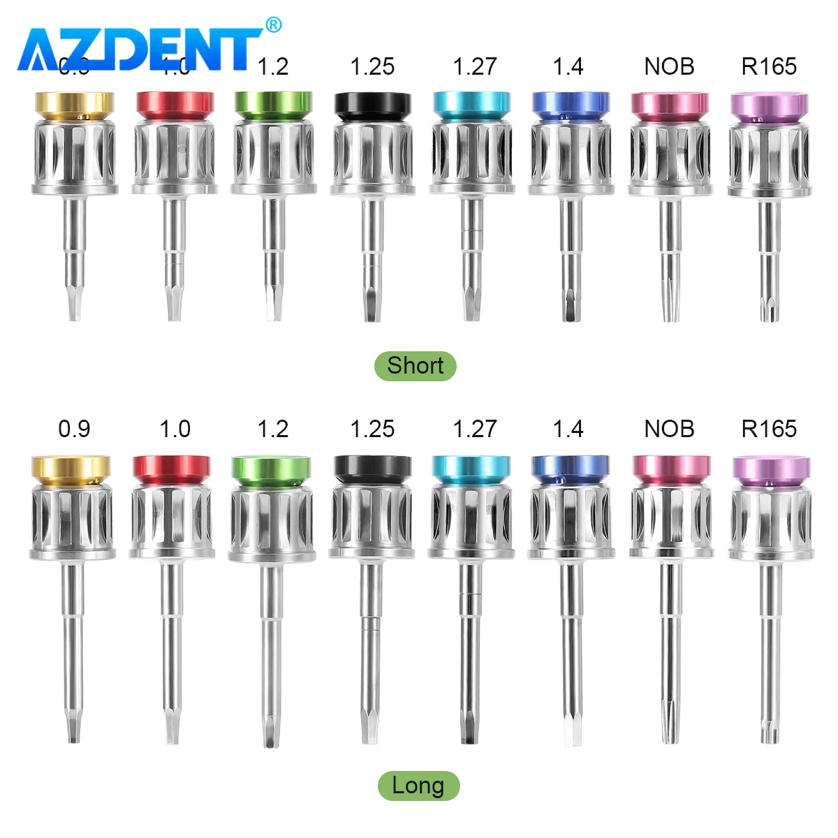 Implant dentystyczny klucz dynamometryczny grzechotka AZDENT 15-70Ncm 16 sztuk wkrętak sześciokątny śrubokręt długi i krótki sterylizowany zestaw