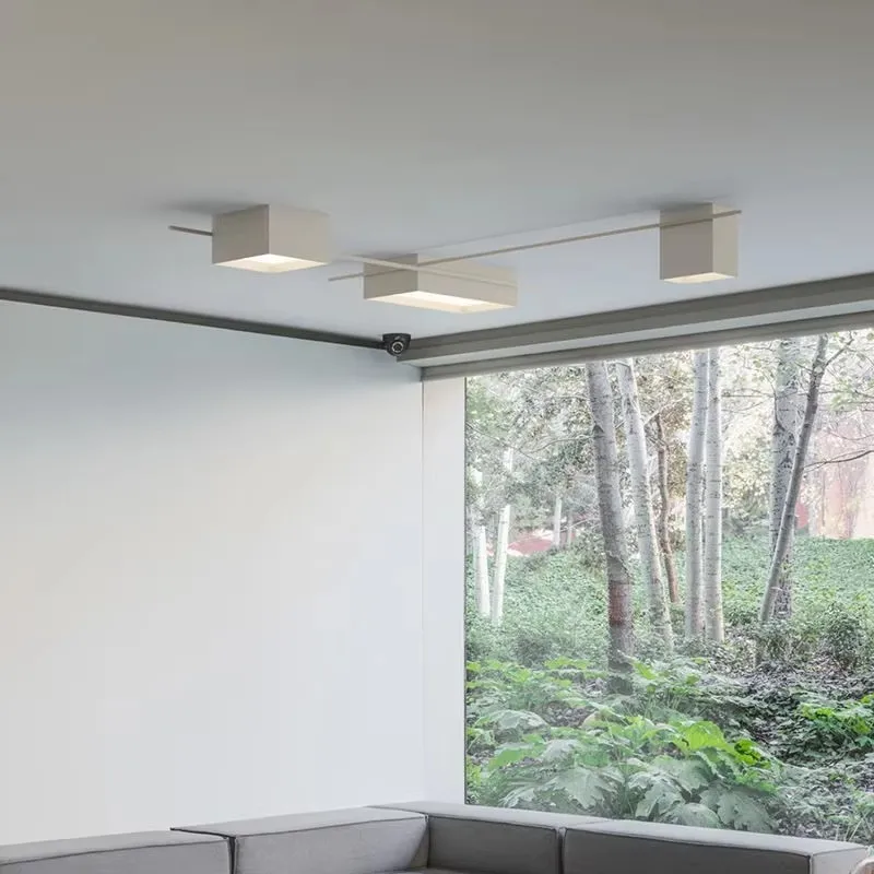 LED Ceiling Light Modern Geometric Dining Living Room Surface Mount Panel Lamp Bedroom Kitchen Home Cube Fixture White/Black