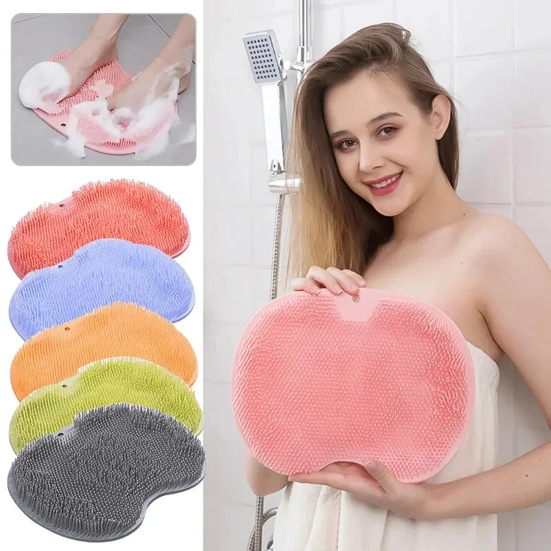 1-3pcs Silicone Foot Massage Pad Shower Mat Non-slip Wash Foot Pad Stick on Wall Surface Body Cleaning Tool Exfoliating Rub