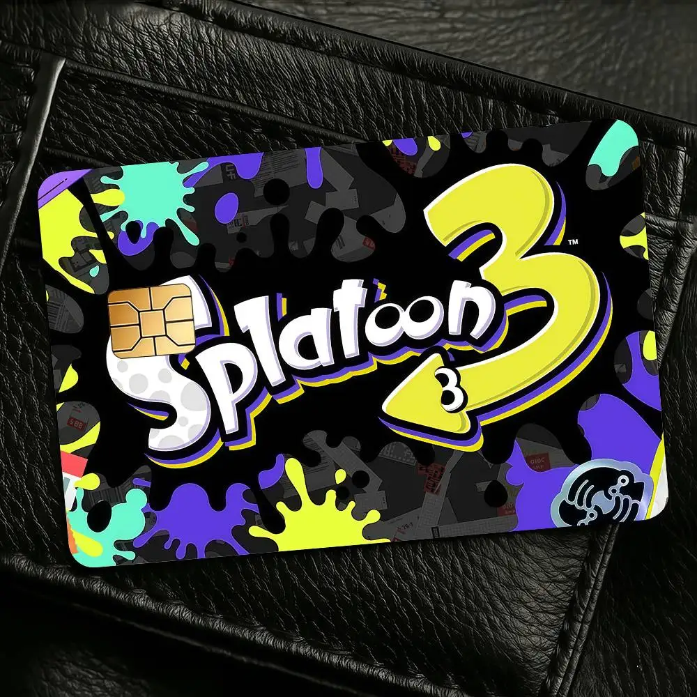 Game S-SplatoonS Credit Skin Cover Card Stickers 4PCS Film Bus Pass Front Decoration Bank Debit Waterproof