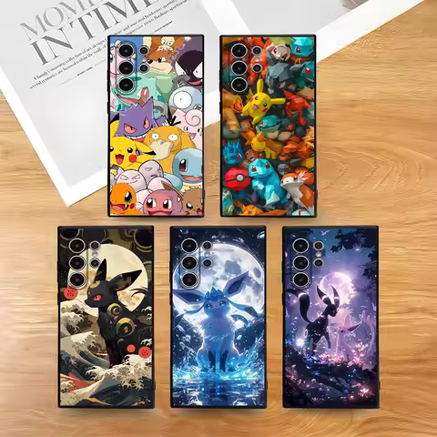 MINISO Cartoon Pokemon Anime Phone Case Samsung S21 S22 S23 S24 S25 FE Plus Ultra TPU Soft To Skin-friendly Case