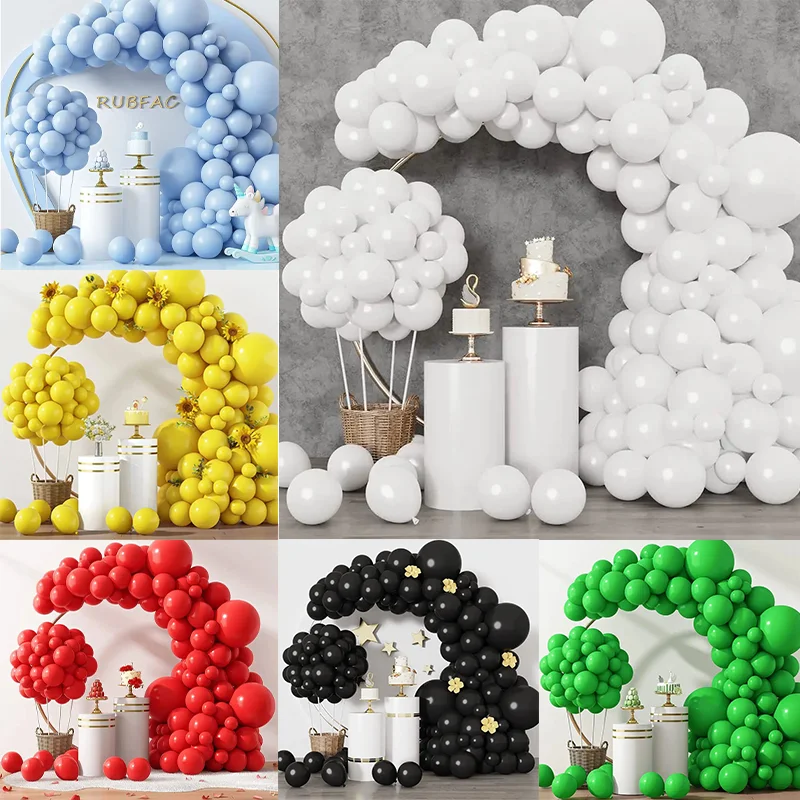 84 Pieces, 129 Pieces, Round thickened latex balloons, wedding anniversaries, holiday celebrations, birthday party decorations