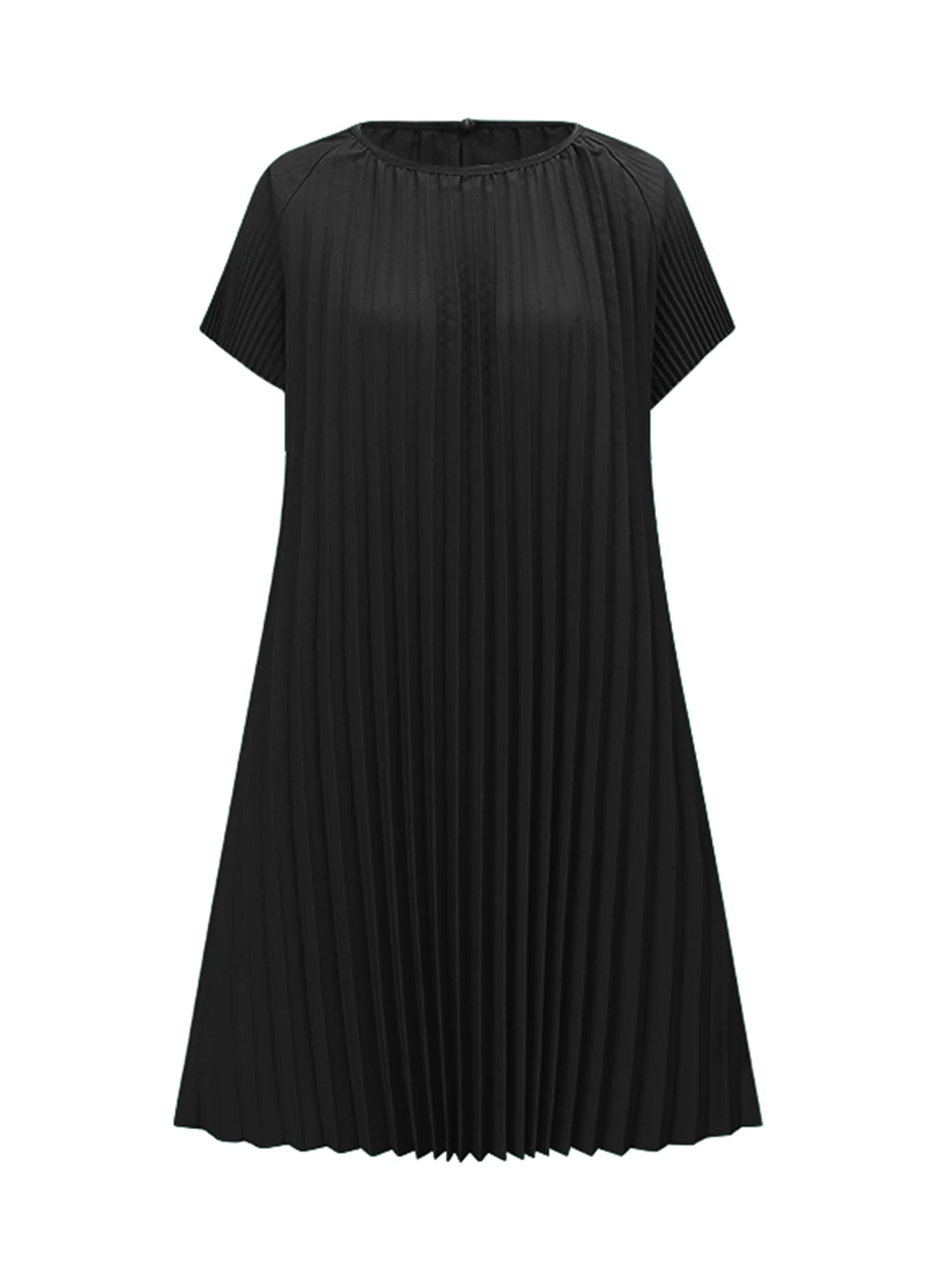 ZANZEA élégant Robe d'été 2025 femmes col rond Robe plissée mode manches courtes fête décontracté couleur unie Mini robes Robe