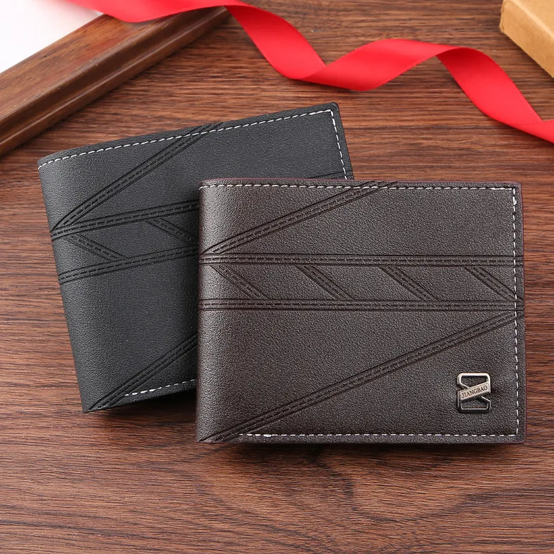 Men Short Bifold PU Leather Credit ID Card Holder Photo Holder Wallet Billfold Purse Clutch Solid Hombre Business Money Clip