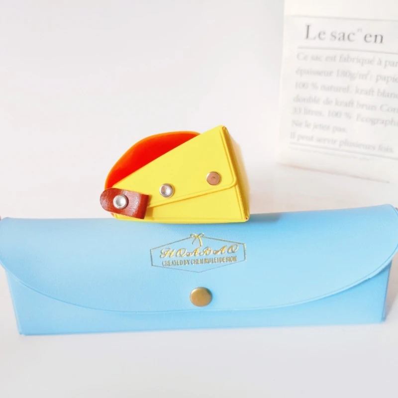 

Artificial Leather pencil case Kawaii pen pounch Colorful pen bag aesthetic school pencil cases