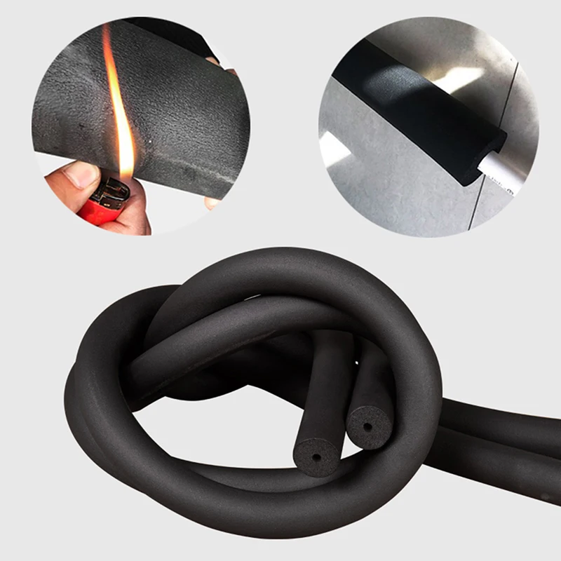 1.8M Sponge Rubber Pipe Black Waterproof Pipeline Holder Thermal Insulation Tubular Protective Sleeve Tube Protector