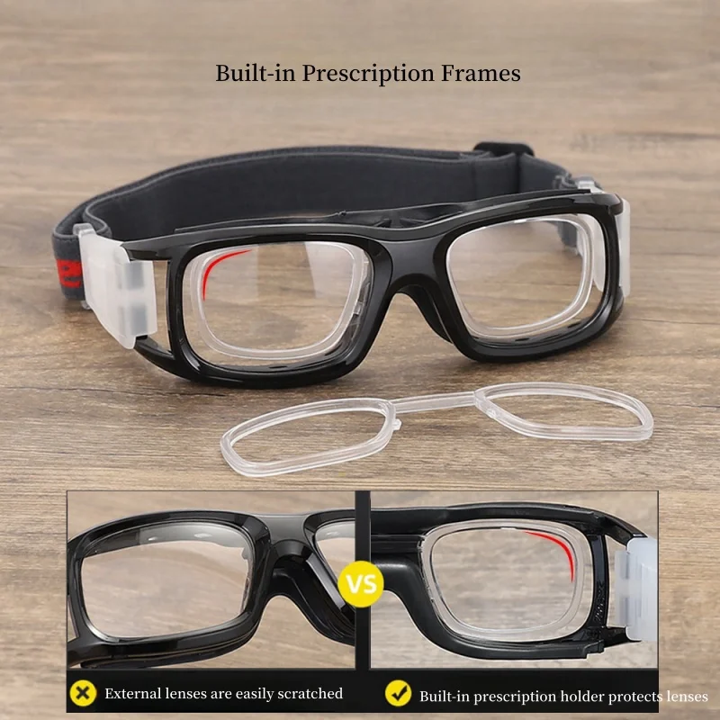 Men's Sports Glasses New Style Anti-impact And Anti-collision Basketball And Football Goggles Frame Optical Prescription Glasses