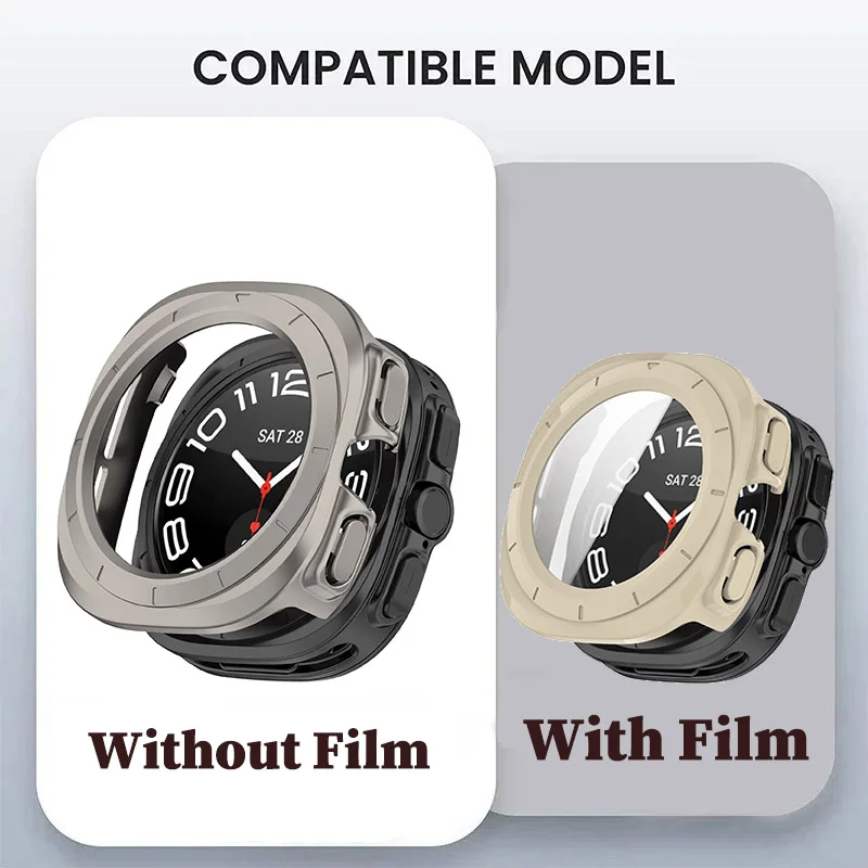 PC Case+Glass For Samsung Galaxy Watch 8 Ultra 47mm Protective Screen Tempered Glass Film For Galaxy Watch 7 Ultra Bumper Cover