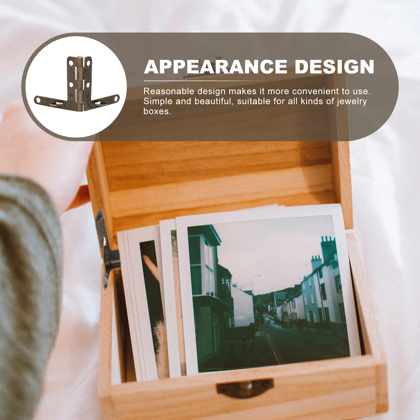 

50pcs Household Jewelry Box Hinge Gift Box Bracket Decorative Wood Case Hinges Iron Furniture Accessories Durable Rust Resistant