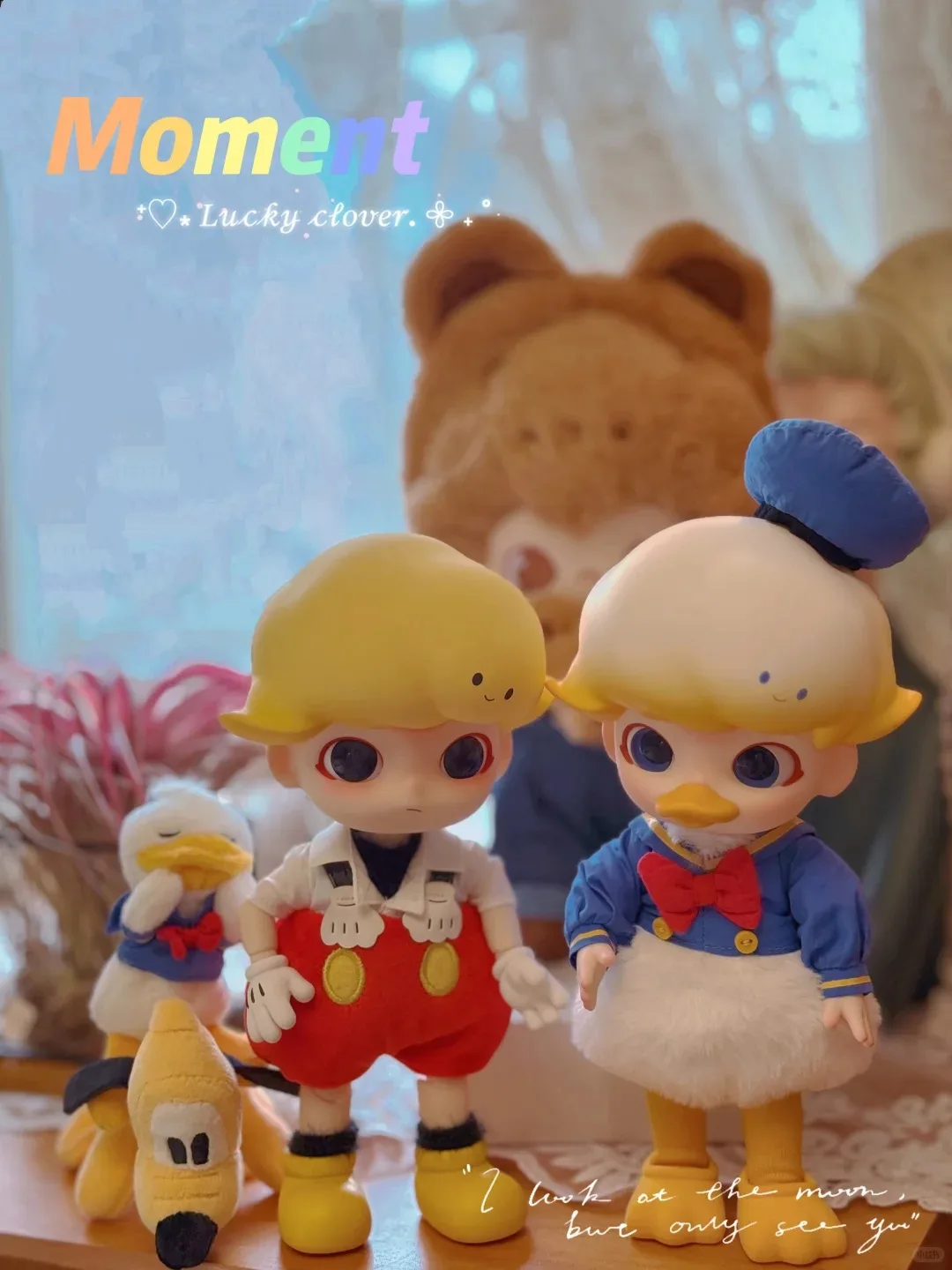 Popmart ของแท้ DIMOO โดนัลด์ดั๊กและมิกกี้ ฟิกเกอร์แอคชั่นขนาด 1/8 ของเล่นกล่องสุ่มสุดฮิต ตุ๊กตา ของตกแต่ง และของขวัญ