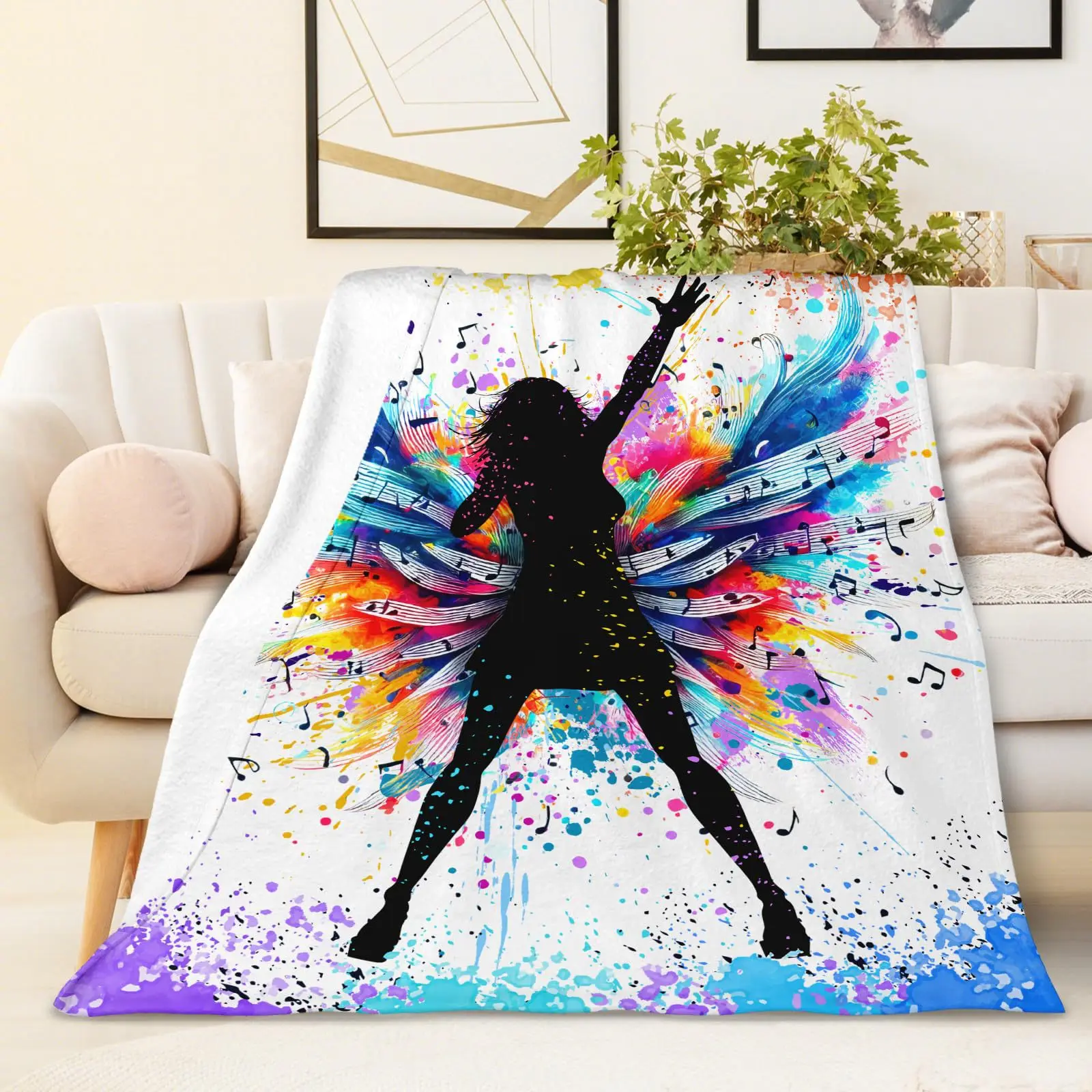 Flannel Music Lovers Entertainment Themed Casual Blankets Digital Printing Blankets Factory Wholesale Holiday Gifts