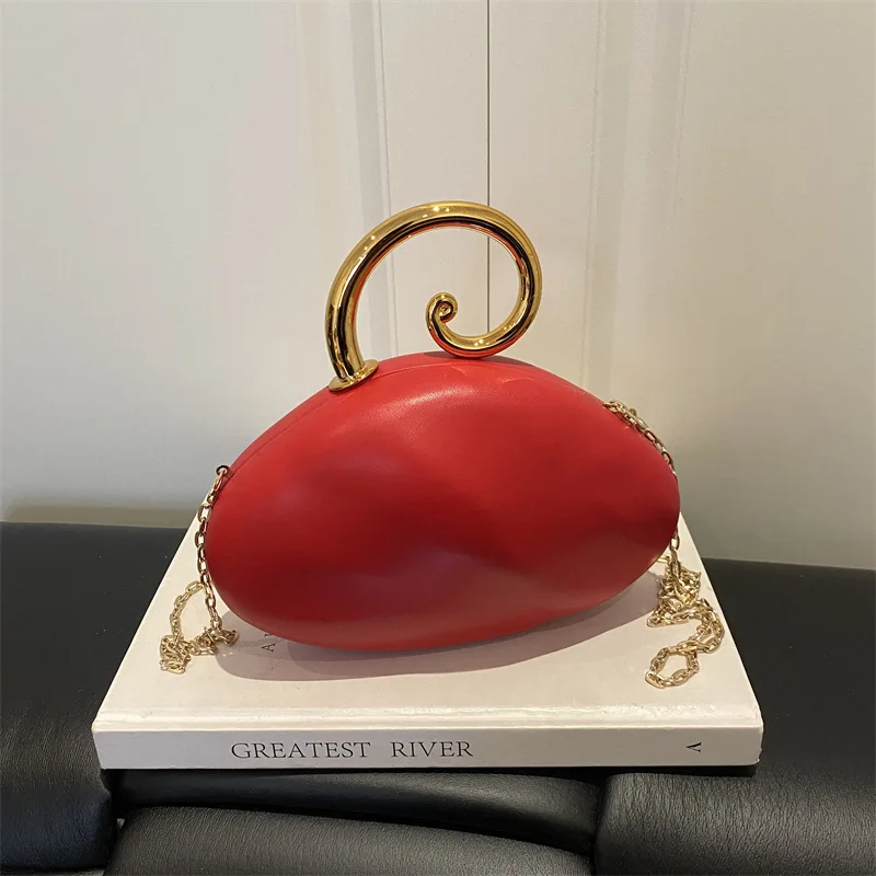 

Изогнутая сумка-клатч в форме гальки, модная мини-сумочка на цепочке, роскошная вечерняя сумочка для женщин, новинка 2026 года, уникальная, милая, шикарная, для вечеринок