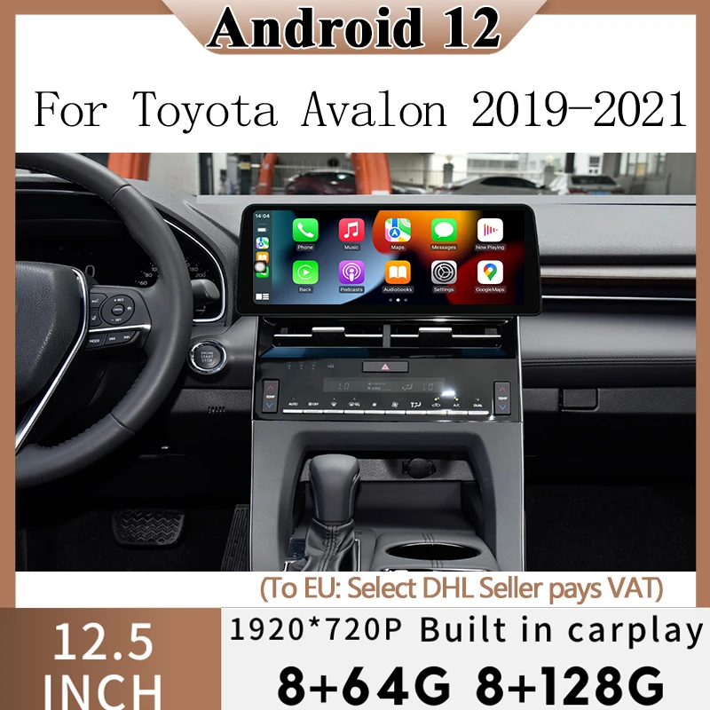 

Android 12 12.5inch Car GPS Navigation Multimedia Video Player Carplay DVD For Toyota Avalon 2019 2020 2021