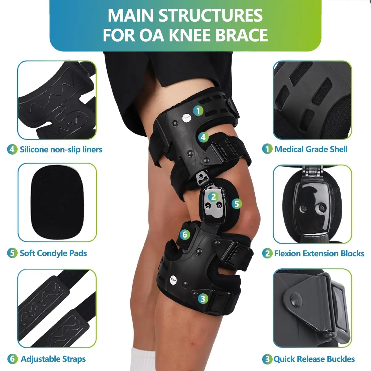 OA Unloader Knee Brace, Osteoarthritis of the bone on bone Knee Support, Rheumatoid Arthritis, Knee Joint Pain and Degeneration