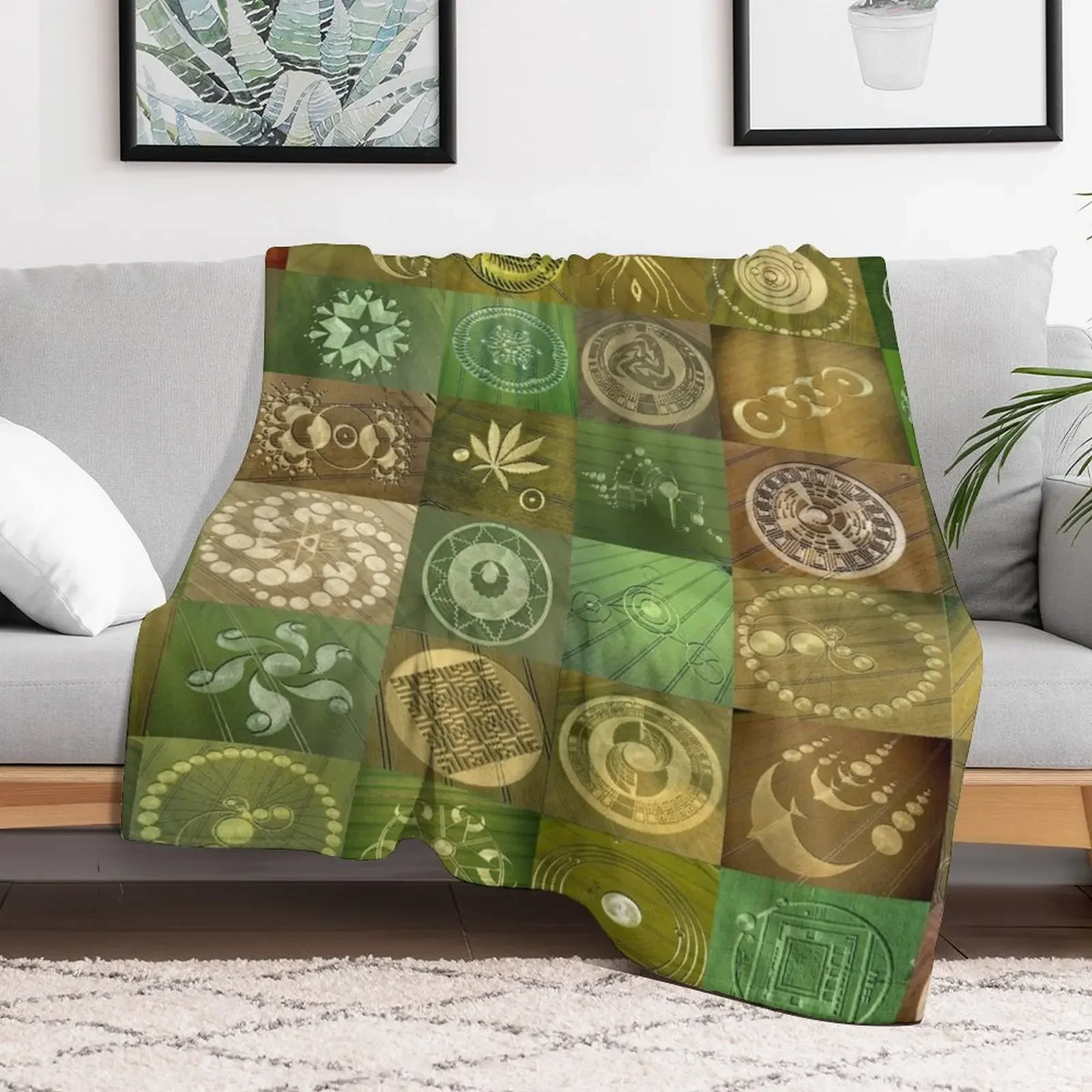 Crop Circles Throw Blanket warm for winter Plush heavy to sleep Decorative Sofa Blankets