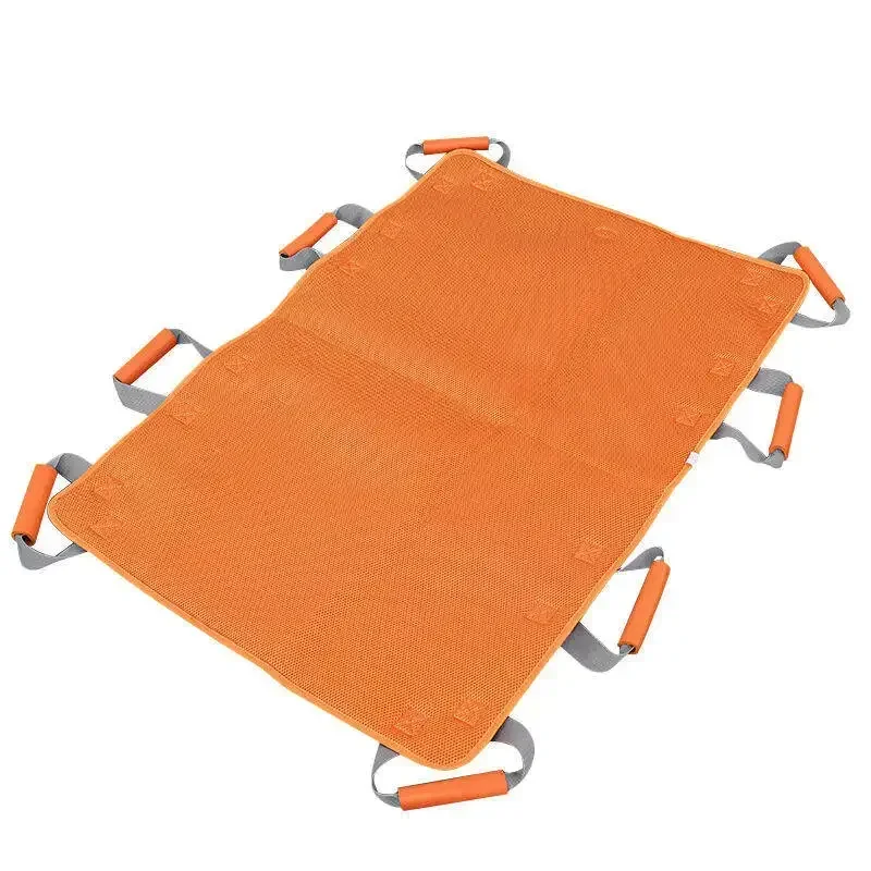 Camilla plegable Simple para personas mayores, correas traseras para sillas de escaleras, cinturón de transferencia de transporte para pacientes paralíticos, color naranja