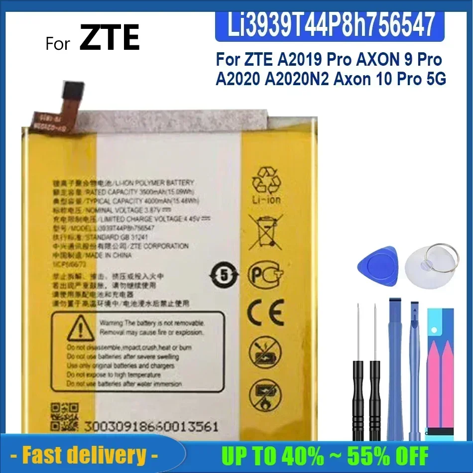 4000mAh Replacement High Capacity Mobile Phone Battery For ZTE A2019Pro AA2020 A2020N2 XON 9 Pro XON9 Pro/10 Pro XON10 Pro 5G