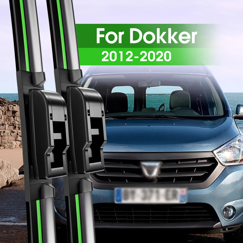 

2pcs Front Windshield Wiper Blades For Dacia Dokker 2012-2020 2014 2015 2016 2017 2018 2019 Windscreen Window Accessories