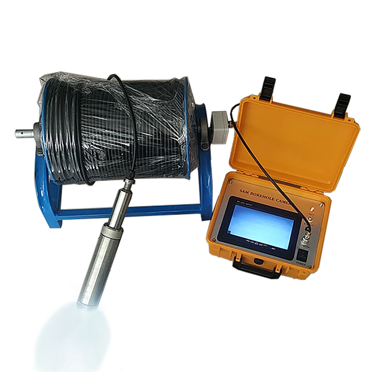 

Deep Well Inspection Manual Winch Design SAMYON Borehole Camera Simple Portable Test Analog 40mm Diameter Probe and 200m CCD DVR