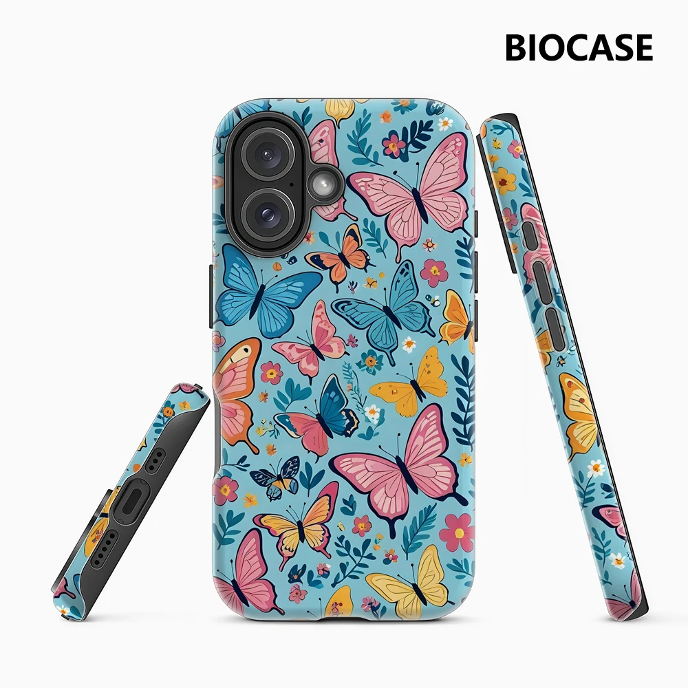 Butterfly Burst iPhone 17 Must-Haves Handyhülle für iPhone 17 16 15 14 13 12 11 Pro Max Plus Doppelschichtige Rückseite