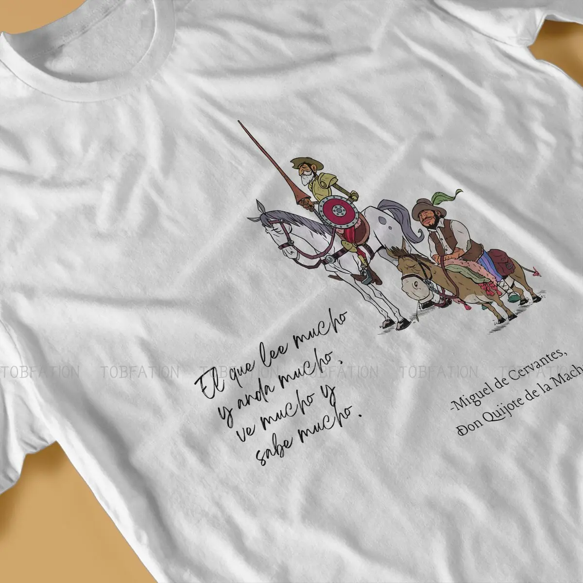 Miguel De Cervantes Casual TShirt Don Quijote De La Mancha Creative Streetwear Comfortable T Shirt Men Short Sleeve