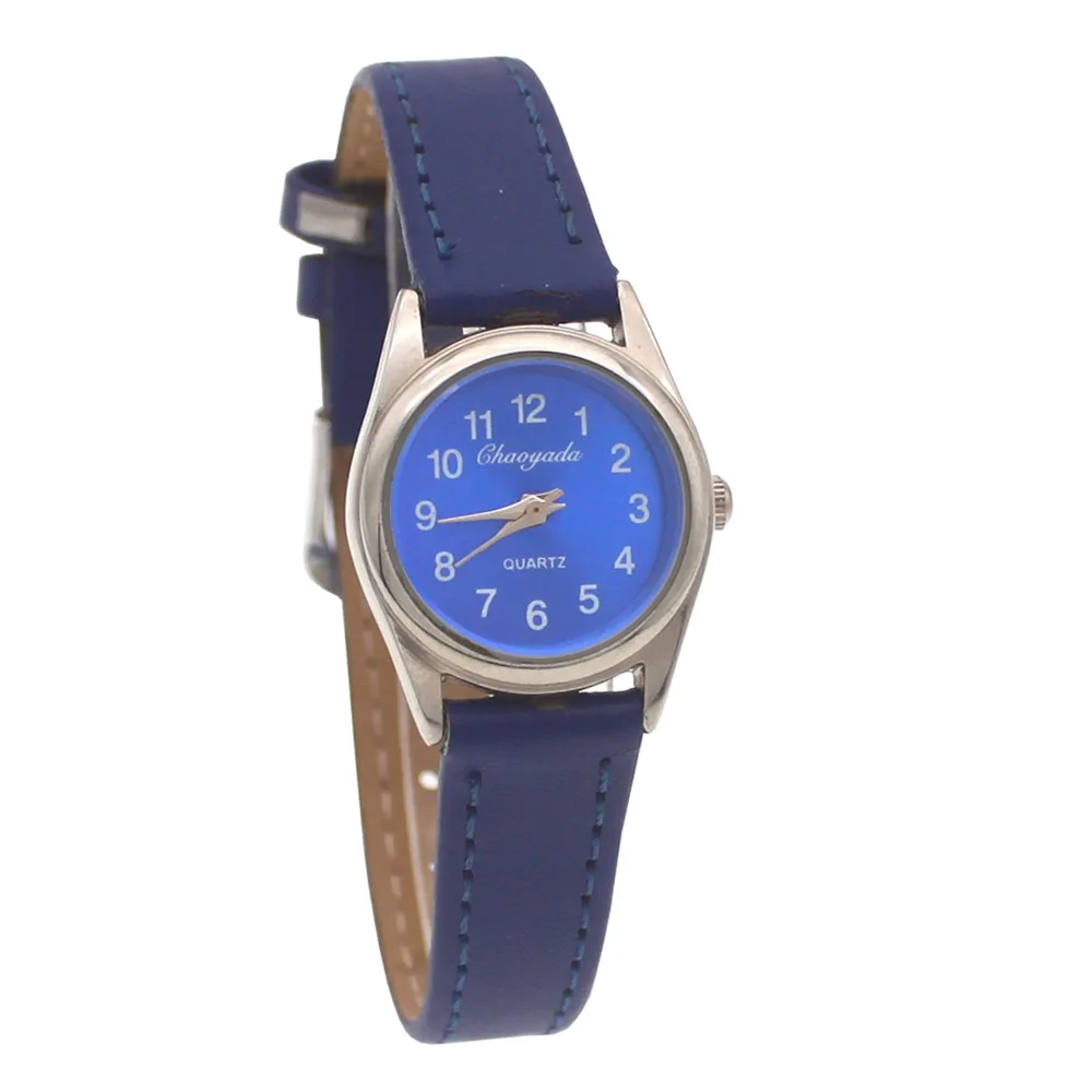 Fashion Leather Quartz Watch for Students Boys Girls Stylish Wristwatch for Kids
