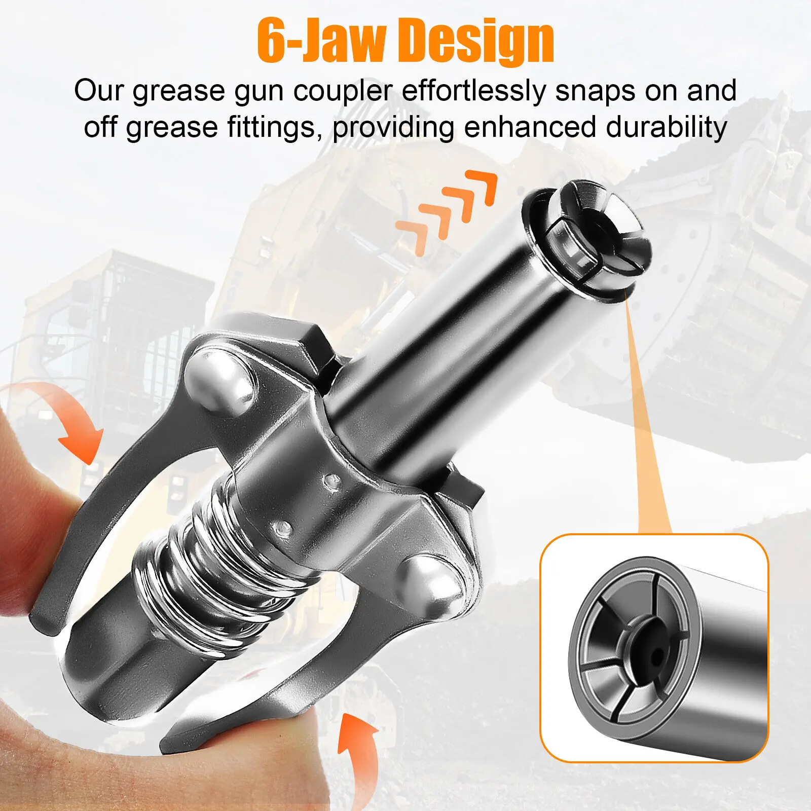 Car Syringe Lubricant Tip Repair Accessories Lubricant Grease Gun Coupler 1/8\