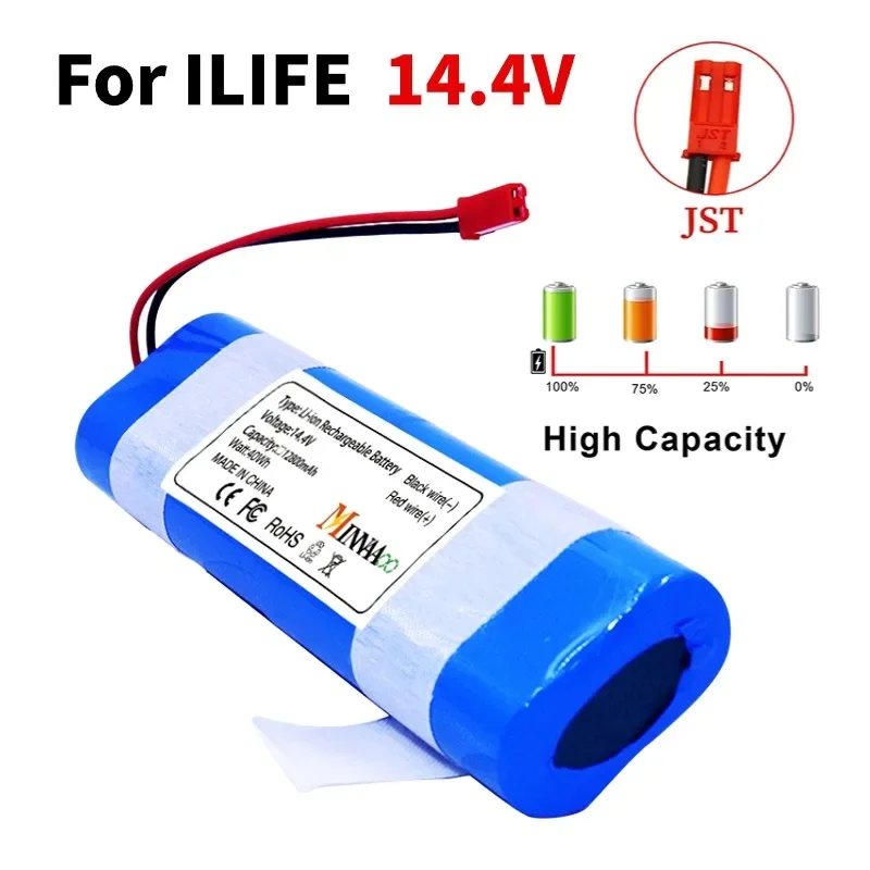 

Genuine 14.8V 6800mah 12800Mah 18650 Lithium Battery For ILIFE V3s Pro, V50, V5s Pro, V8s, X750 Robot Vacuum Cleaner Battery