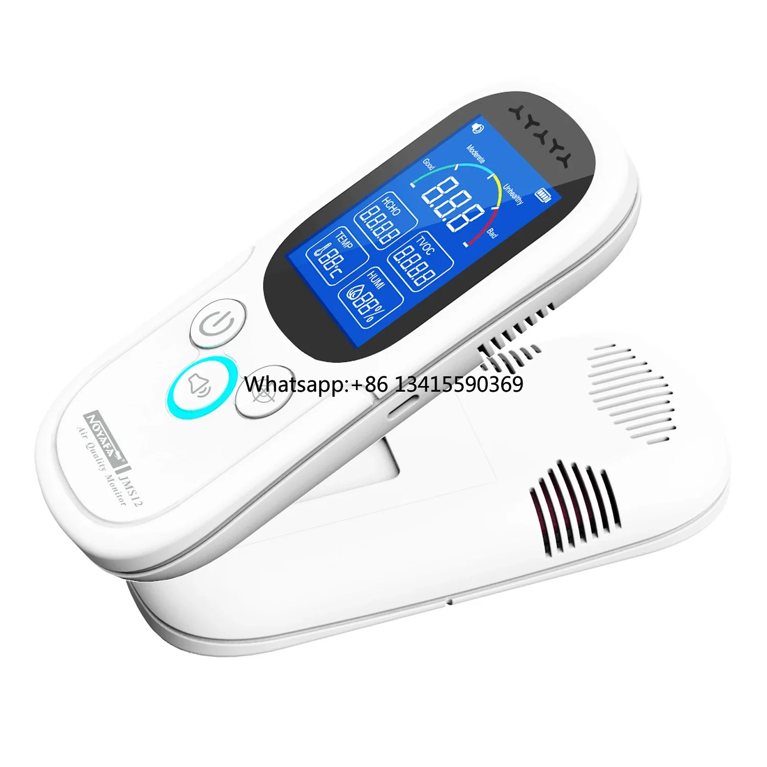 

JMS12 Air Quality Meter Digital Humidity Detector Carbon Dioxide TVOC Formaldehyde HCHO