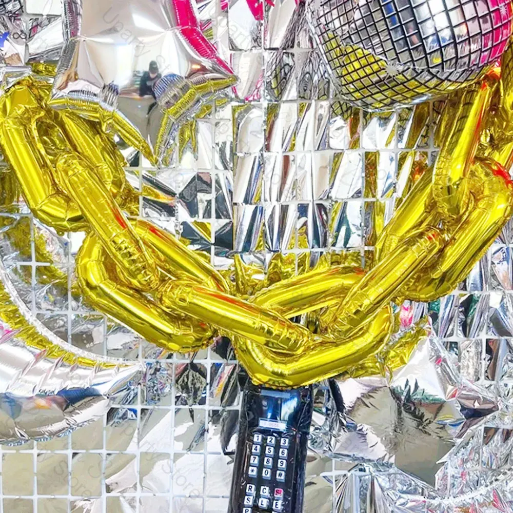 10 Stück Folienkettenballons DIY 16/32 Zoll Metall Silber Gold Riesenkettenballons für Geburtstag 80er 90er Jahre Party Hochzeitsdekorationen – Detail 5