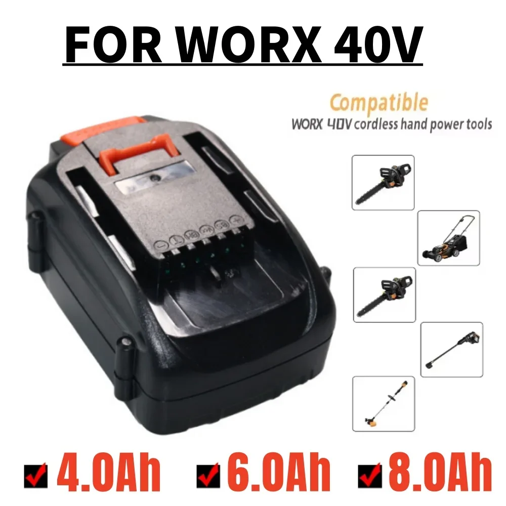 

WA3580 for Worx 40V 4000mAh/6000/8000mAh Lithium ion Battery for WG180 WG280 WG380 WG580 Lawn Mower Tool replacement Batteries