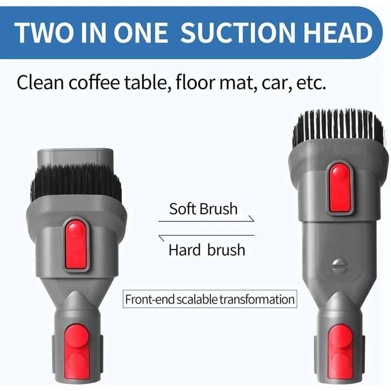For Dyson V15 V11 V10 V7 V8 Vacuum Cleaner Accessories Flexible Extension Hose Mattress Tool Stiff Brush Soft Bristle Attachment