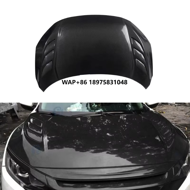 

BENSNEES High Quality Auto Body Systems Carbon Fiber Bonnet Hood for 10th Generation 2017-2020 Engine Hood Upgrade