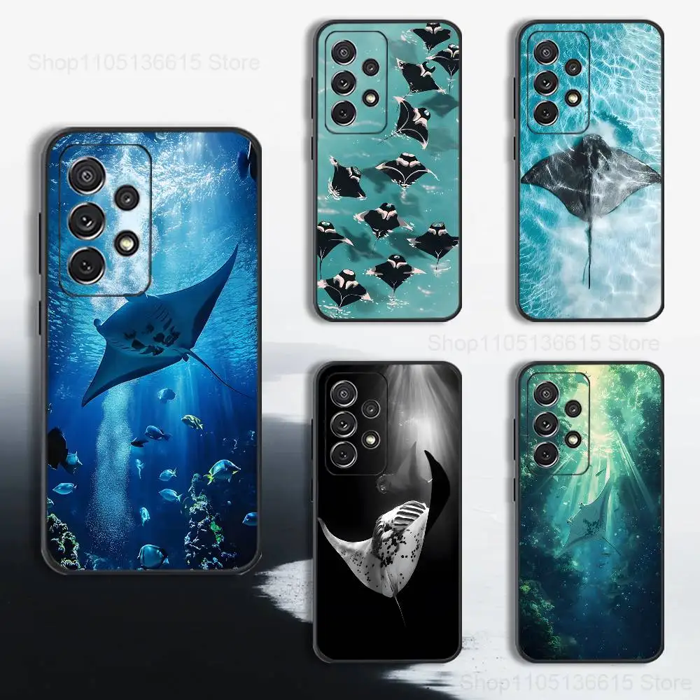 

Manta Ray Ocean Animal Phone Case For Samsung S25,S24,S23,S22,S21,S20,S10,Ultra,Plus,Lite,FE,Soft Silicone Black Cover
