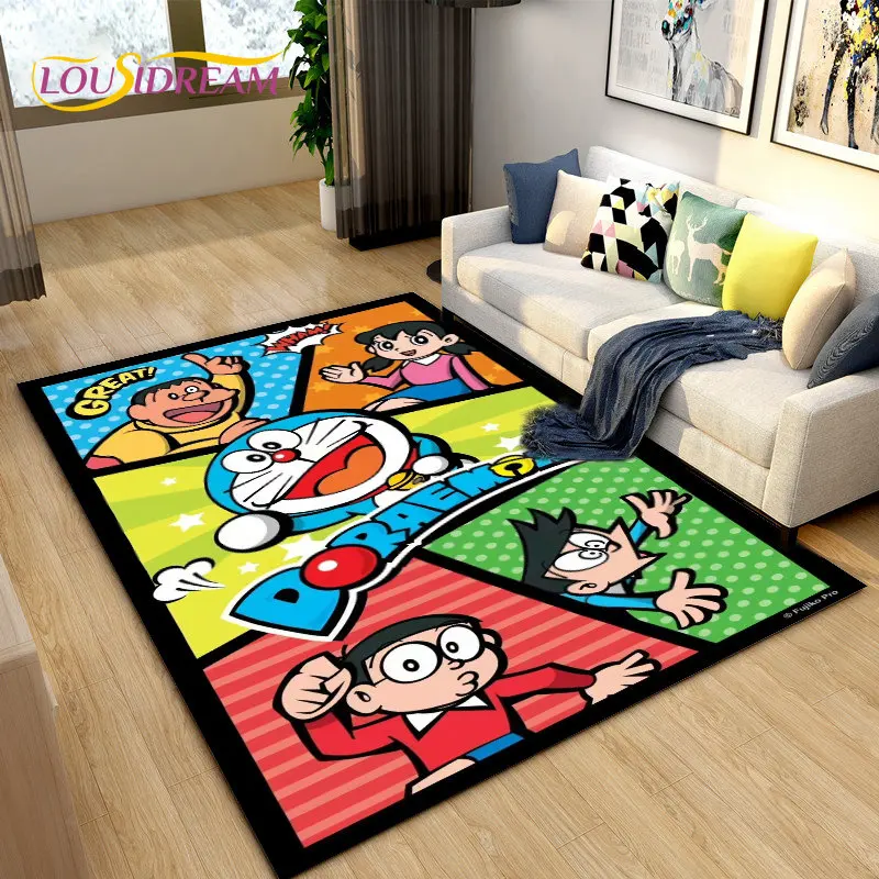 

Японский аниме-ковер с изображением Дораэмон, коврик для гостиной, спальни, дивана, декоративный коврик для прихожей, детский игровой нескользящий напольный коврик