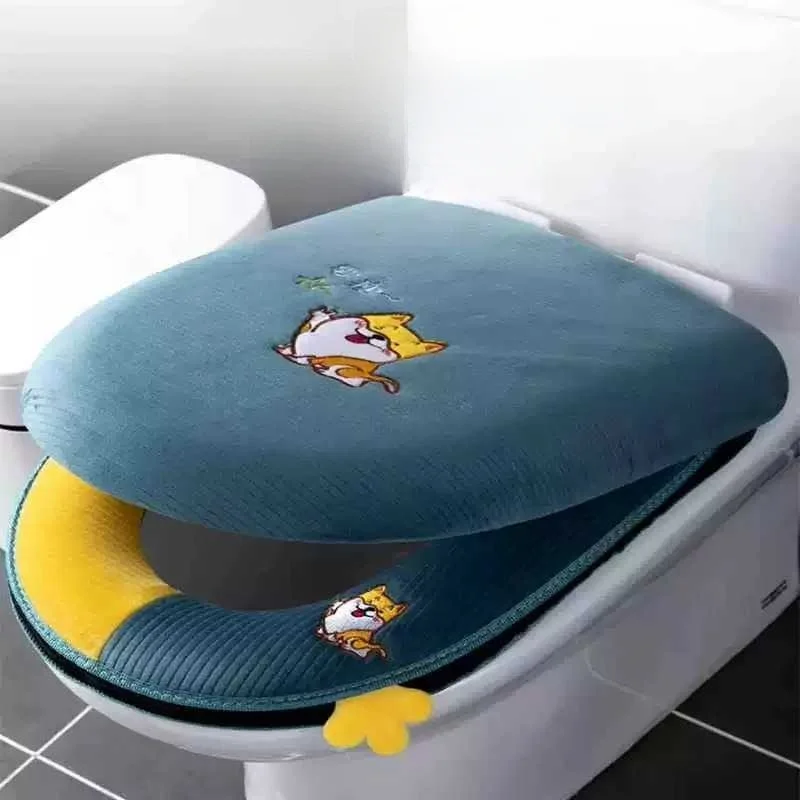 防水トイレシートカバーパッドセット-新2026冬-家庭用-四季通用-トイレマットカバークッション-2ピースセット