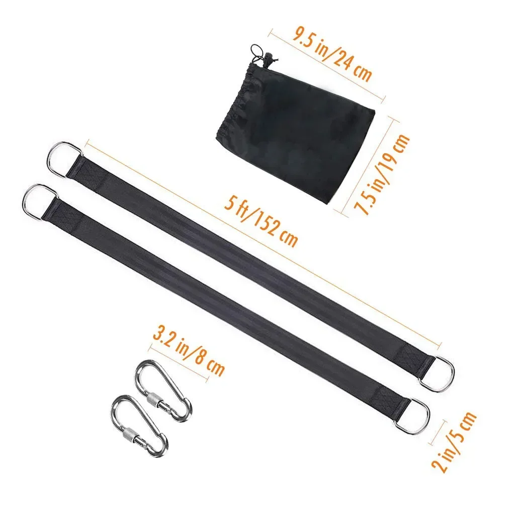 150x5cm Tree Swing Hanging Straps Kit Holds 2000lb With 2 Heavy Duty Carabiner Perfect for Swings Hammock Easy Fast Installation image 2