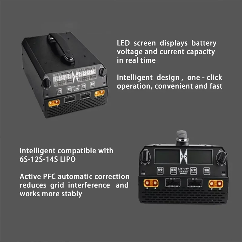 EV Peak U4-HP Custom Smart Agriculture  Battery Charger 100V-240V for Racing FPV EVTOL  Accessories for EVTOL