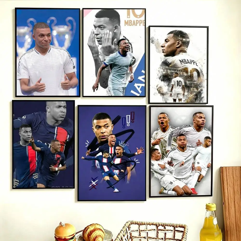 

Football K-Kylian France M-Mbappe Poster Perfect Space Sticker Self Adhesive for Office Home Theater Wall Art Decor Fancy Gift