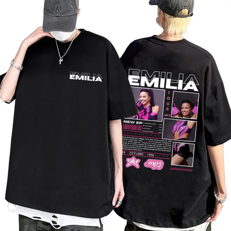 

Best Famous Singer Emilia Mernes MP3 Tour T Shirts Men Women Fashion Vintage Trend Tshirt Cotton Harajuku Oversized Short Sleeve