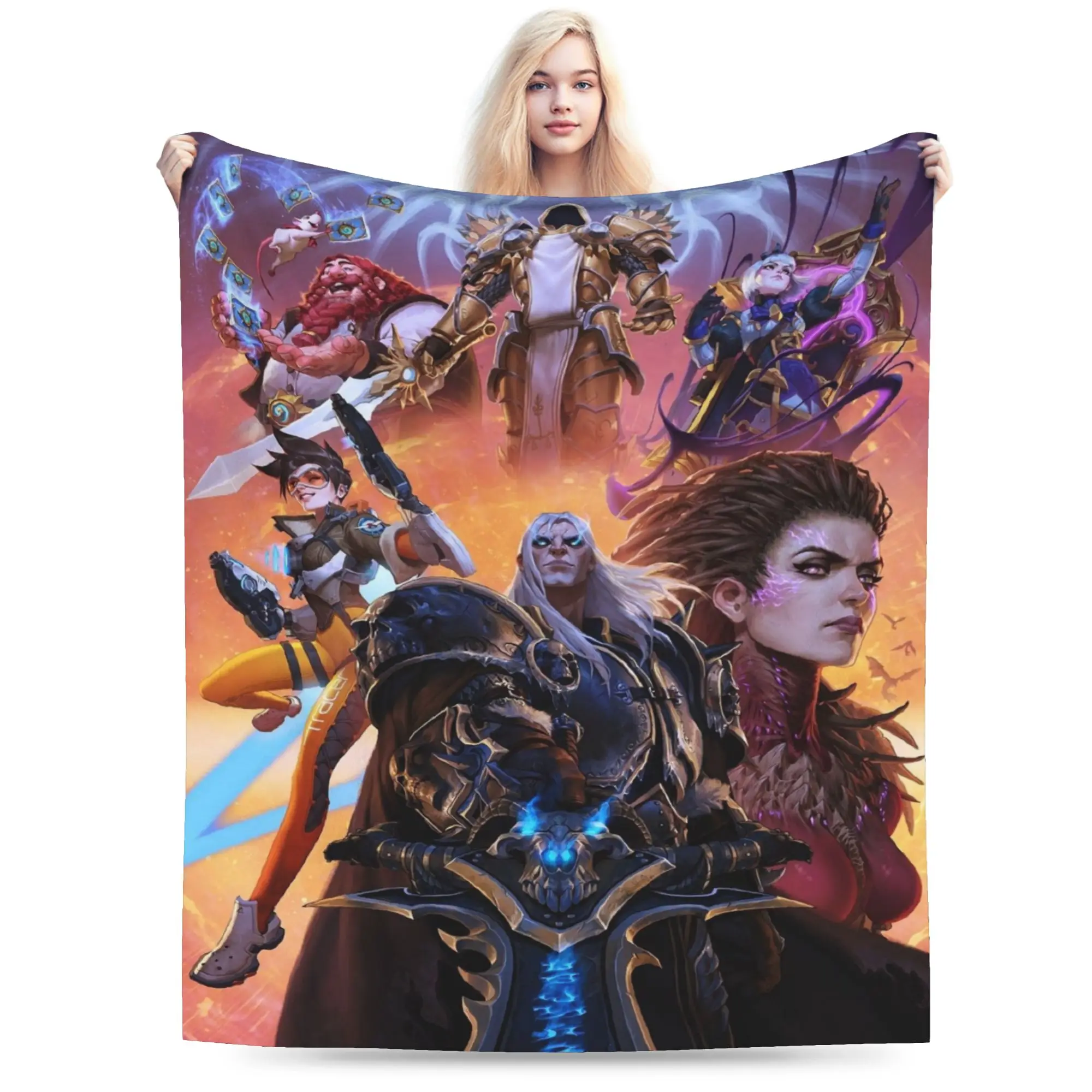 New Arrival World of Warcrafts game Blanket Super Soft Coral Fleece Plush  Cozy Throw Blankets Machine Washable