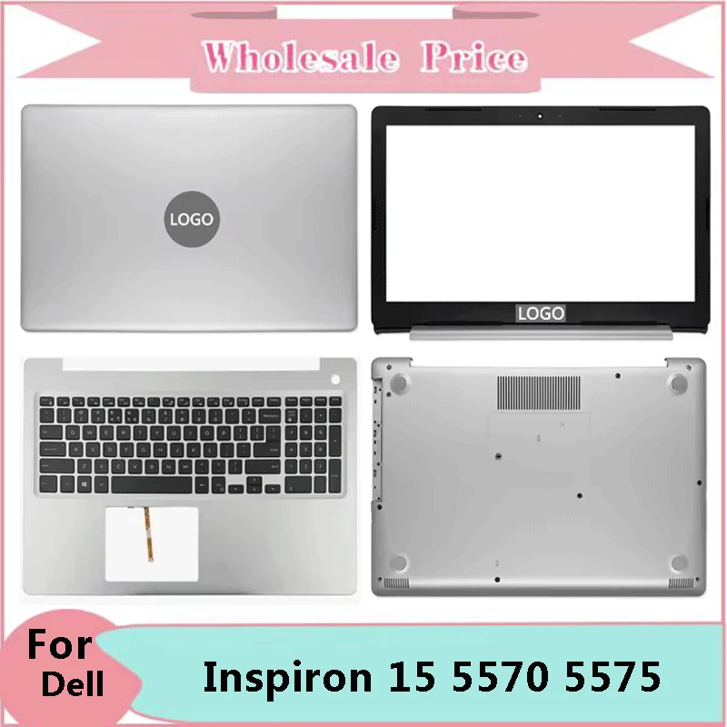 

New For Dell Inspiron 15 5570 5575 Laptop LCD Back Cover Front Bezel Upper Palmrest Bottom Base Case Keyboard Hinges